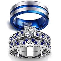 Algopix Similar Product 16 - LOVERSRING Couple Ring Bridal Sets His