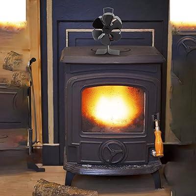 Wood Burning Stove Fan Aluminum Alloy Wood Stove Blower Fan with 3 Blades  Non Electric Quiet