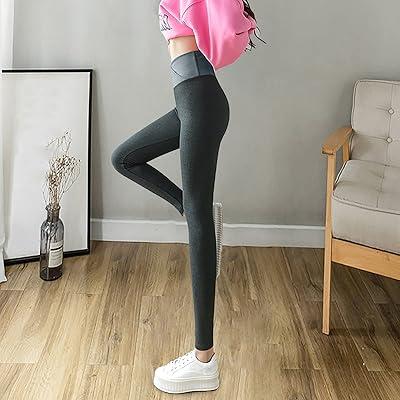 Women's Fleece Lined Leggings Petite High Waisted Winter Warm Thermal Thick  Stretchy Pants with Pockets 