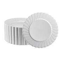 Algopix Similar Product 9 - Premium Hard Plastic Round White Plates