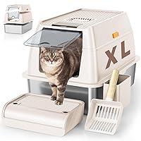 Algopix Similar Product 17 - Stainless Steel Cat Litter Box with