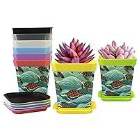 Algopix Similar Product 11 - Set of 8 Plastic Planters with Drainage