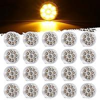 Algopix Similar Product 15 - Partsam 20pcs 2 inch Round Amber 9 LED