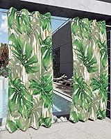 Algopix Similar Product 20 - Tropical Palm Leaves Outdoor Curtains