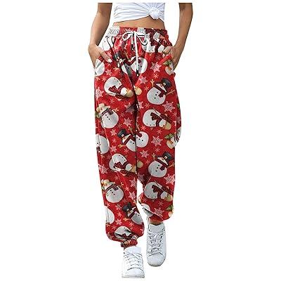 Leggings for Women Tummy Control Womens Sweatpants Baggy High Waisted Fall  Pants Cinch Bottom Joggers with Pockets Sweat Pants Orange
