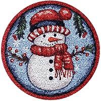 Algopix Similar Product 13 - Christmas Snowman Round Latch Hook Rug