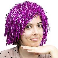 Algopix Similar Product 5 - 6Pack Glam Tinsel Party Wigs Halloween