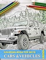 Algopix Similar Product 7 - Cars  Vehicles Coloring Book for Boys