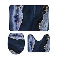 Algopix Similar Product 20 - Jinoarob Bathroom Rugs Set 3 Piece Navy