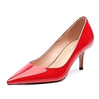 Algopix Similar Product 6 - SHOWFOREST Red Kitten Heels for Women