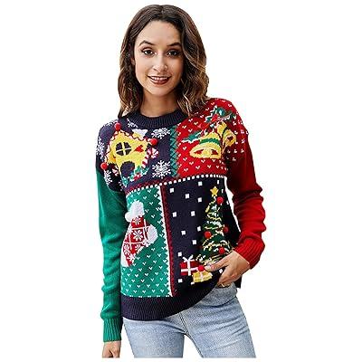 Best Deal for Girls Ugly Christmas Sweater Santa Snowflake Patterns New