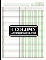 Algopix Similar Product 9 - 4 Column Ledger Book Green Sheets for