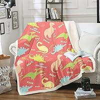 Algopix Similar Product 4 - Girls Dinosaur Throw Blanket Queen Size