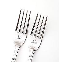 Algopix Similar Product 2 - Mr and Mrs engraved forks for gays