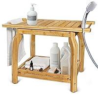 Algopix Similar Product 14 - 2Tier Bamboo Shower Bench for Inside