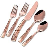 Algopix Similar Product 4 - Flatasy Silverware Rose Gold Hammered