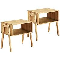 Algopix Similar Product 3 - LASUAVY Bamboo Nightstands Set of 2 