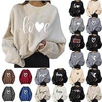 Algopix Similar Product 3 - Love Print Oversized Sweatshirt For