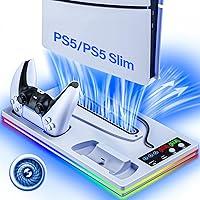Algopix Similar Product 11 - Ps5 Ps5 Slim Cooling Station with RGB