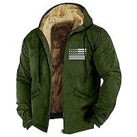 Algopix Similar Product 8 - Mens Winter Sherpa Lined Hoodie Jacket