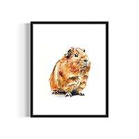 Algopix Similar Product 3 - Guinea Pig Watercolor Poster Art Print