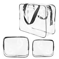 Algopix Similar Product 15 - 3Pcs Crystal Clear PVC Travel Toiletry