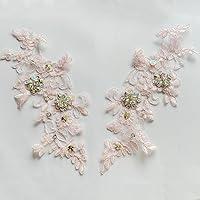Algopix Similar Product 4 - Handsewing Beads lace Applique one Pair