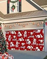 Algopix Similar Product 17 - RisQiten Red Bear Christmas Garage Door