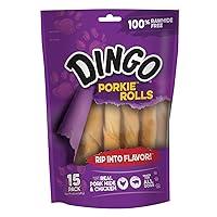 Algopix Similar Product 11 - Dingo Porkie Rolls 15 Count Pork Hide