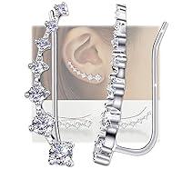 Algopix Similar Product 11 - 7 Crystals Ear Cuffs Hoop Climber S925