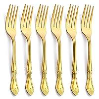 Algopix Similar Product 15 - Matte Gold Dessert Forks FULLYWARE