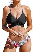 Algopix Similar Product 3 - CUPSHE Womens Floral Bikini Set Halter