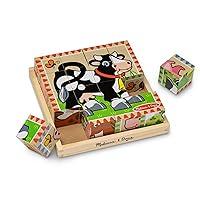 Algopix Similar Product 10 - Melissa  Doug Farm Wooden Cube Puzzle