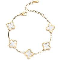 Algopix Similar Product 5 - TICVRSS 18K Gold Plated Clover Bracelet