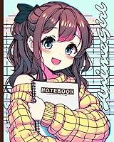 Algopix Similar Product 7 - Anime Girl Notebook College Ruled 8x10