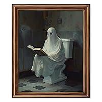 Algopix Similar Product 19 - Ghost Reader in Toilet Halloween Art