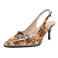 Algopix Similar Product 3 - YODEKS Slingback Kitten Heels for Women