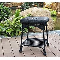 Algopix Similar Product 20 - Jeco Wicker Patio End Table in Black