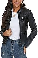 Algopix Similar Product 3 - Fahsyee Faux Leather Jacket for Women