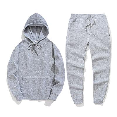 Men's 2 Piece Fleece Sweatsuit Zip up Sweatshirt and Sweatpants Set