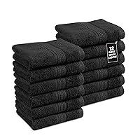 Algopix Similar Product 19 - LANE LINEN Black Washcloths 12 Pack 