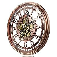 Algopix Similar Product 1 - TOKTEKK Real Moving Gears Wall Clock