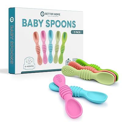 2pcs Silicone Training Spoons Baby Feeding Stage Kits