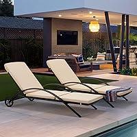 Algopix Similar Product 1 - HOMREST Outdoor Chaise Lounge Chair Set