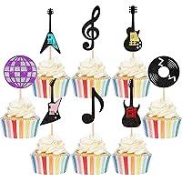 Algopix Similar Product 10 - 24 PCS Music Notes Cupcake Toppers