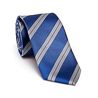 Algopix Similar Product 5 - Royal Blue Silver Grey Striped Necktie