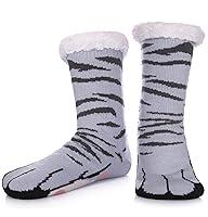 Algopix Similar Product 7 - SDBING Mens Slipper Socks with Grippers