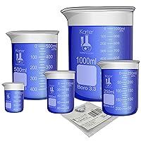 Algopix Similar Product 10 - Glass Low Form Beaker Set with Magnetic