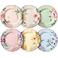 Algopix Similar Product 8 - BTaT Porcelain Floral Plates 8 inch