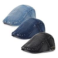 Algopix Similar Product 12 - Qlauca 3Pcs Mens Newsboy Caps Washing